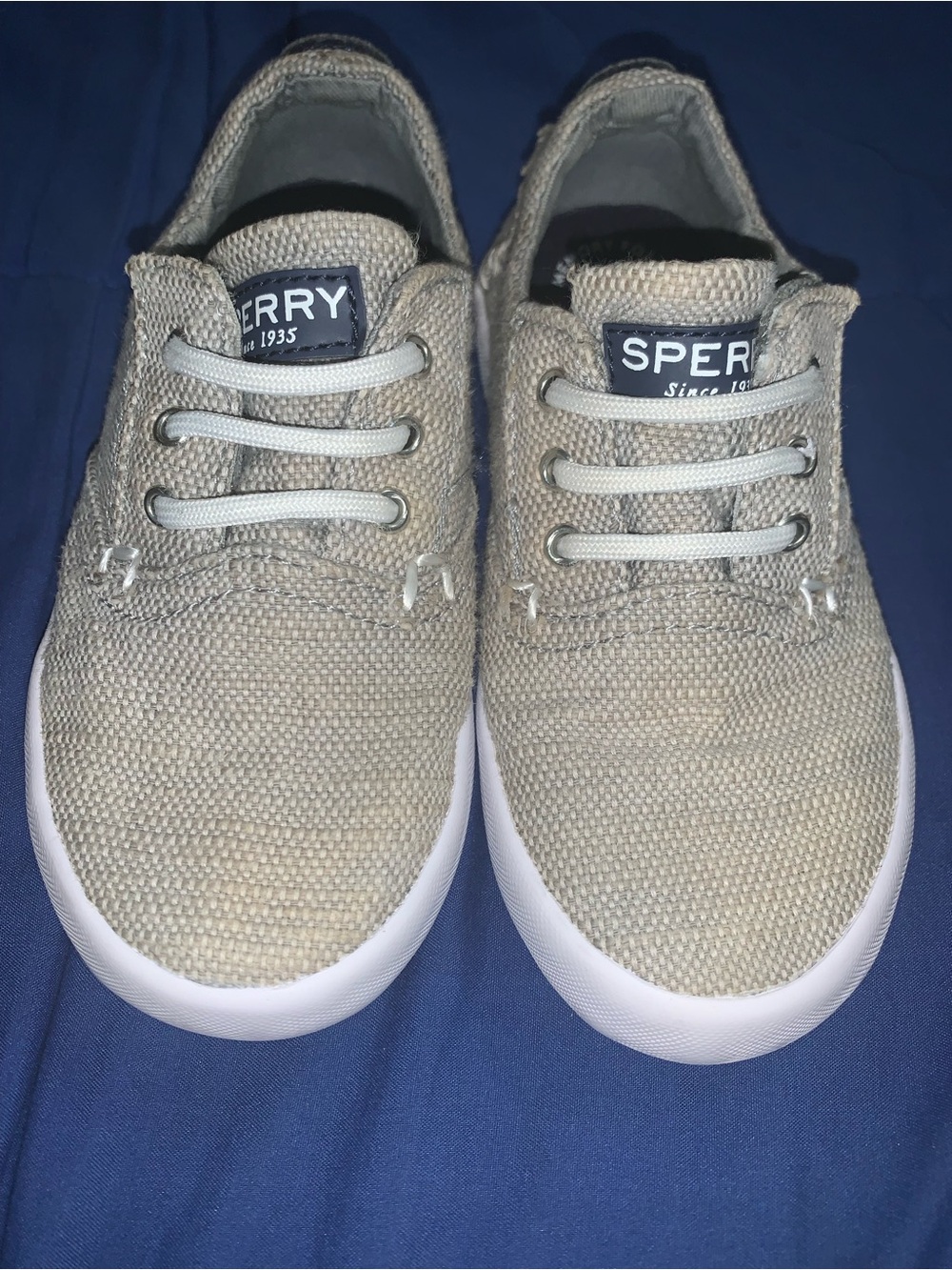 Sperry Top-Sider Toddler Boatable + Washable Canvas Shoes Size 9M Khaki